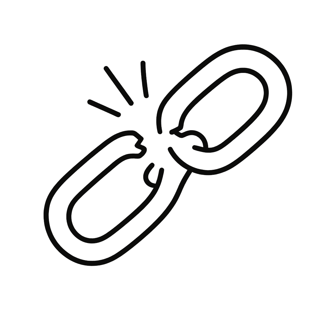 Illustration of broken chain representing gaps in Georgia property title chain.