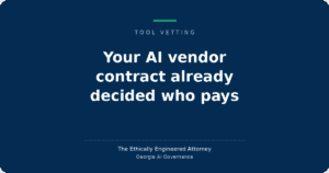 Your AI vendor contract already decided who pays, Georgia AI governance