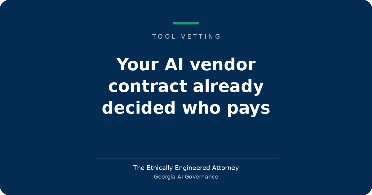 Your AI vendor contract already decided who pays, Georgia AI governance
